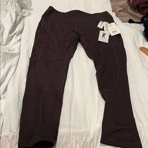 Stylish Brown Leggings with Pocket